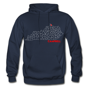 Campbell County Map Hoodie - navy
