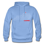 Campbell County Map Hoodie - carolina blue