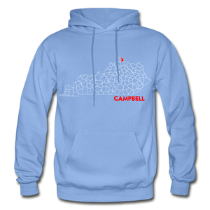 Campbell County Map Hoodie - carolina blue