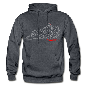 Campbell County Map Hoodie - charcoal gray