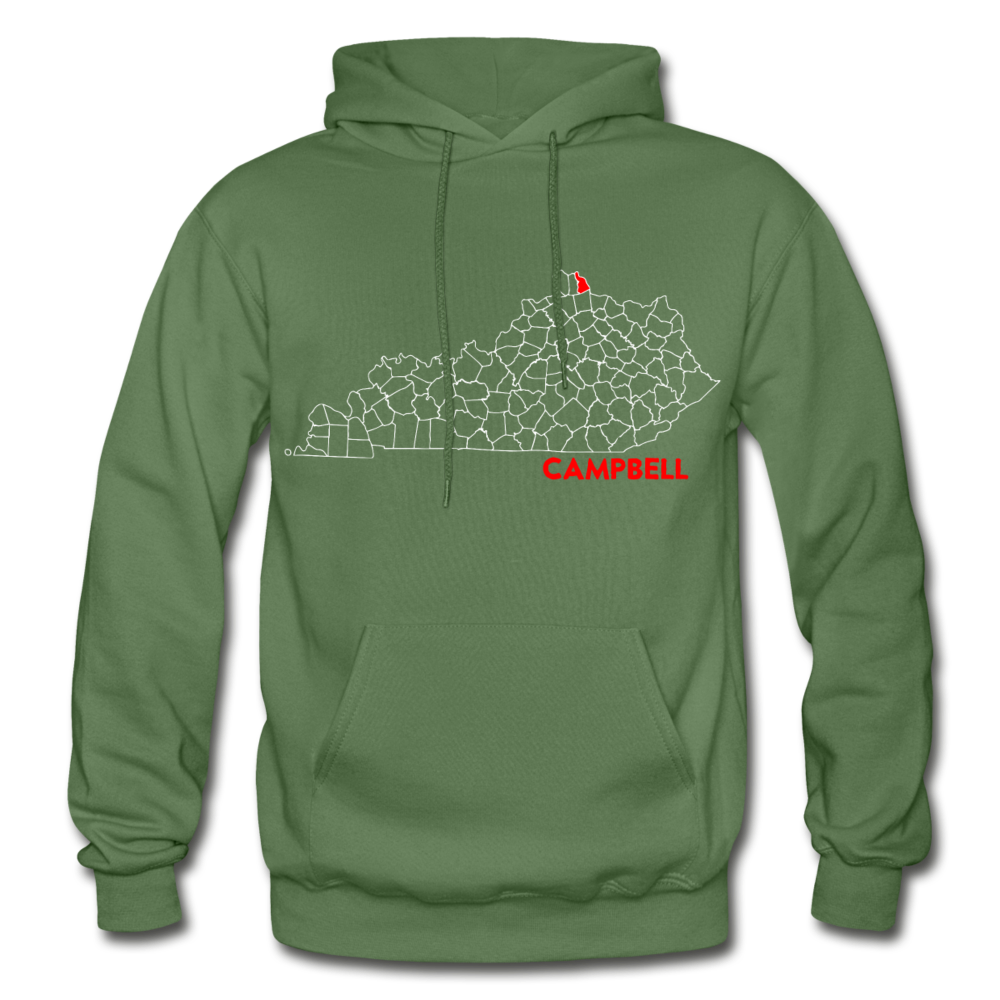 Campbell County Map Hoodie - military green