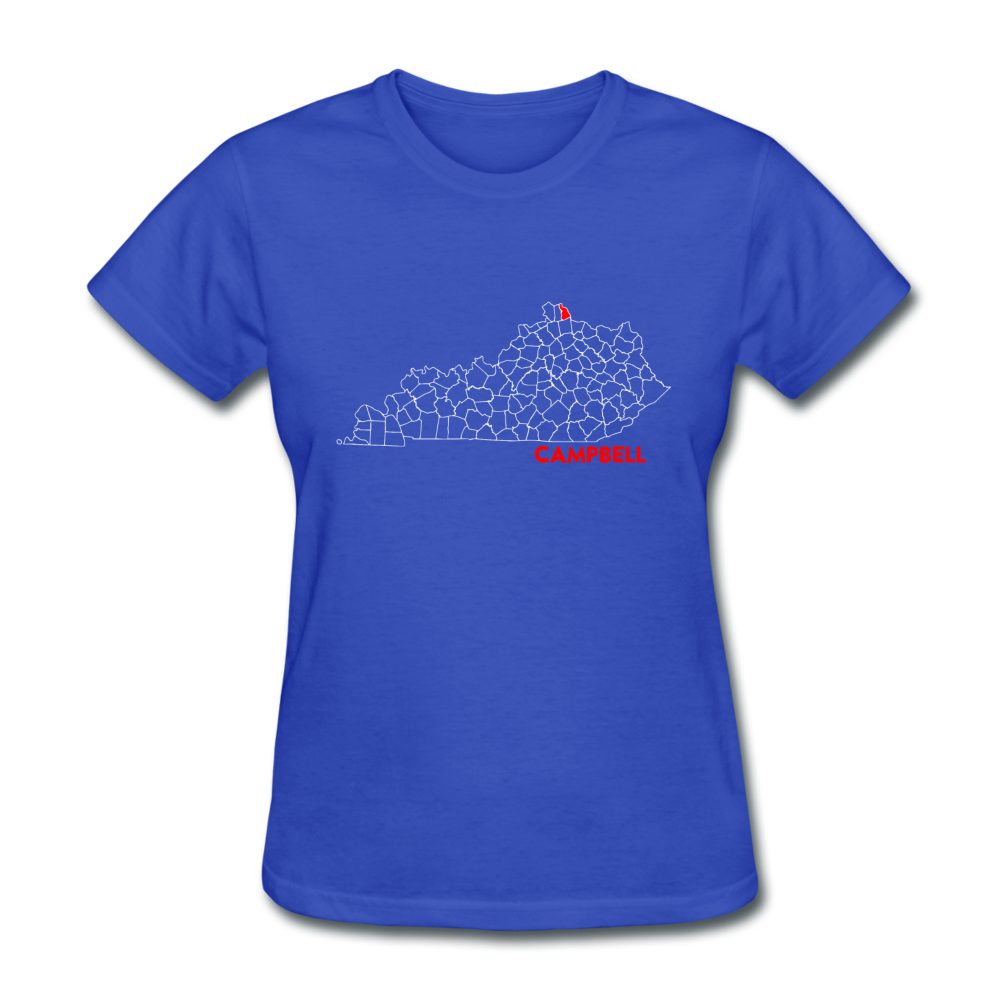 Campbell County Map Women's T-Shirt - royal blue