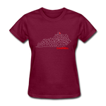 Campbell County Map Women's T-Shirt - burgundy