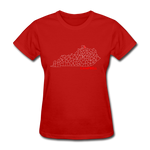 Campbell County Map Women's T-Shirt - red