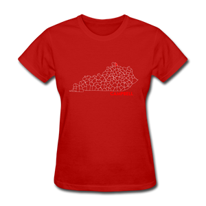 Campbell County Map Women's T-Shirt - red