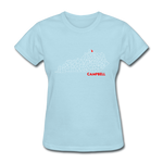 Campbell County Map Women's T-Shirt - powder blue