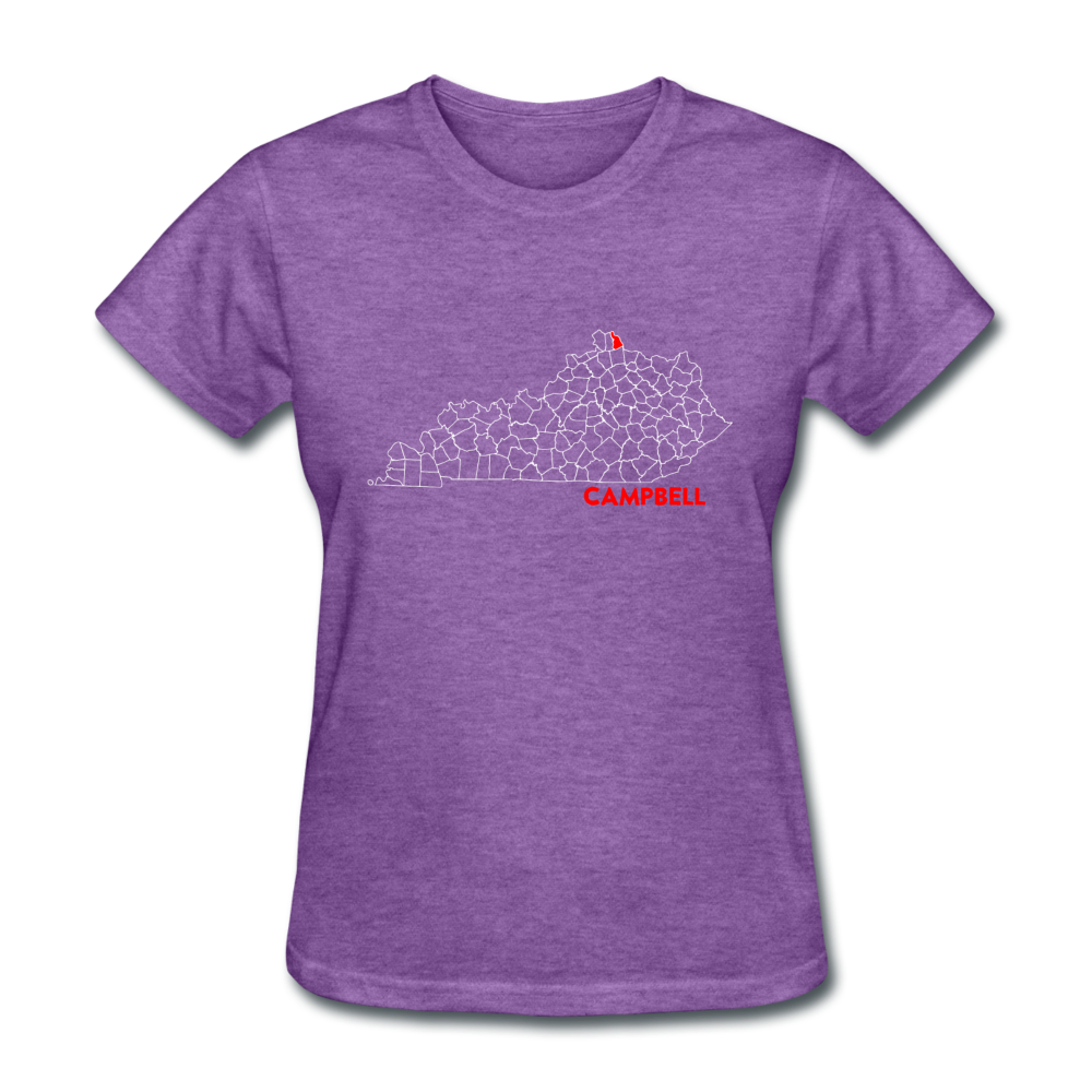 Campbell County Map Women's T-Shirt - purple heather