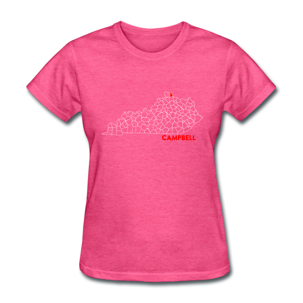 Campbell County Map Women's T-Shirt - heather pink