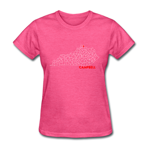 Campbell County Map Women's T-Shirt - heather pink