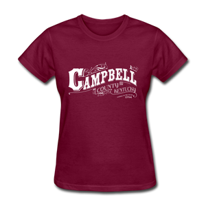 Campbell County Ornate Women's T-Shirt - burgundy