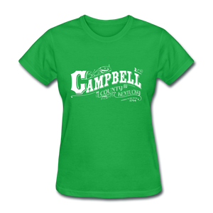 Campbell County Ornate Women's T-Shirt - bright green