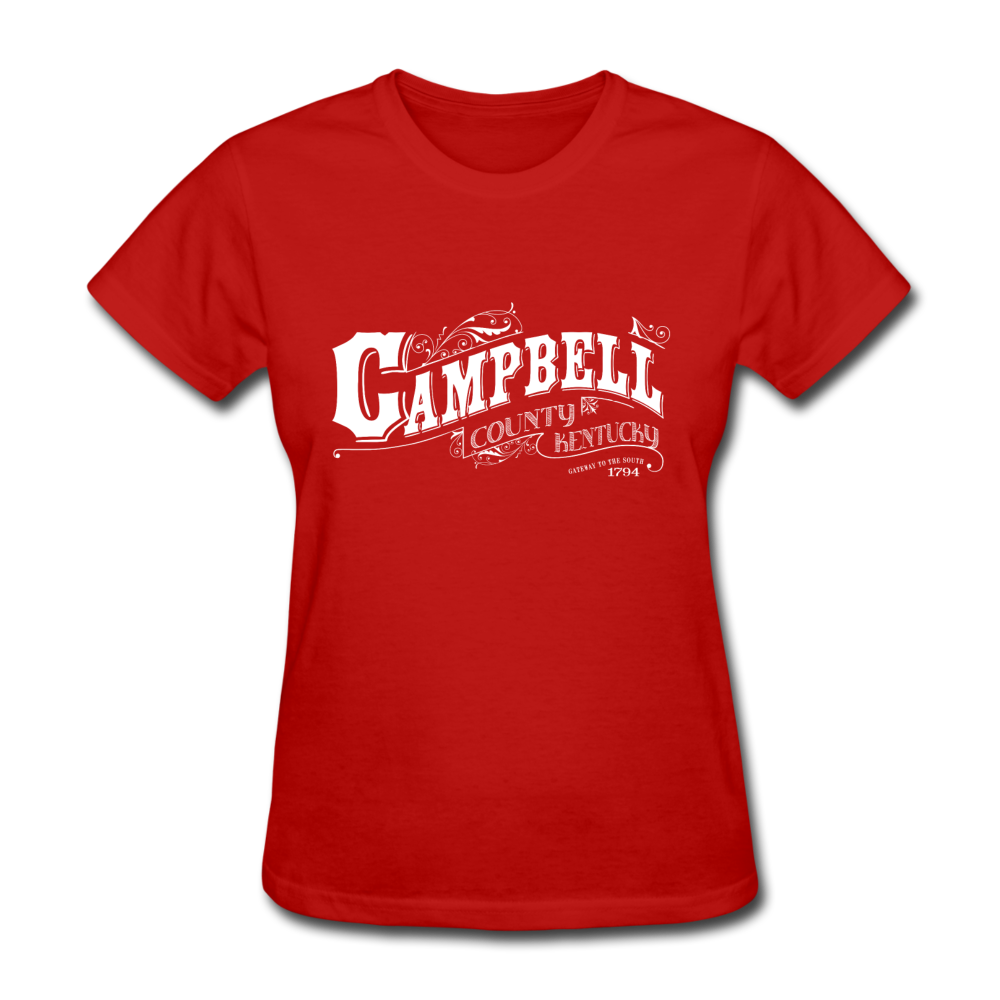 Campbell County Ornate Women's T-Shirt - red