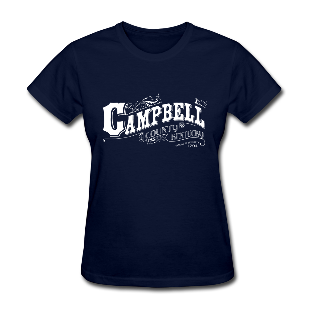 Campbell County Ornate Women's T-Shirt - navy