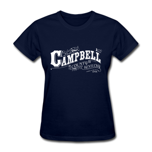 Campbell County Ornate Women's T-Shirt - navy