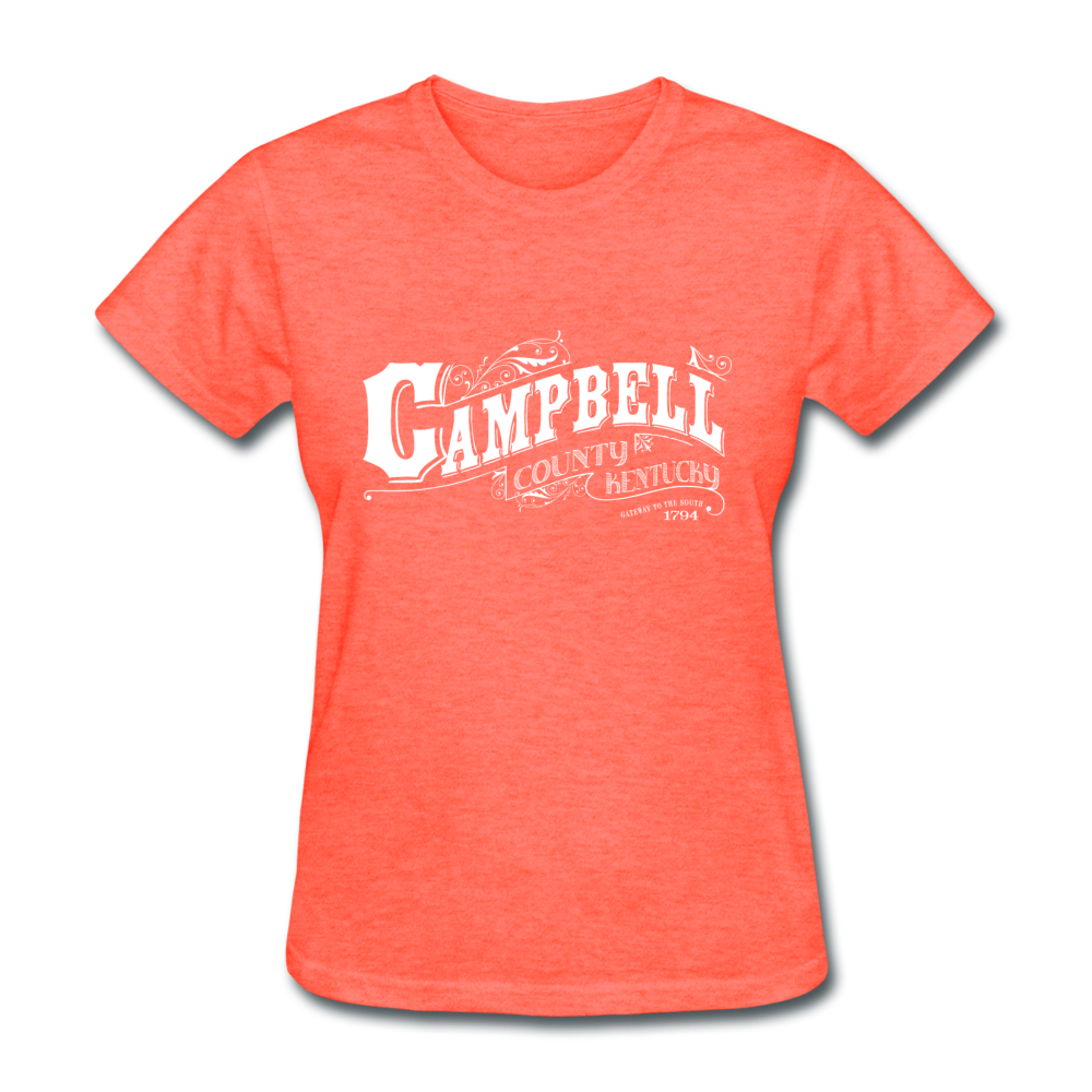 Campbell County Ornate Women's T-Shirt - heather coral