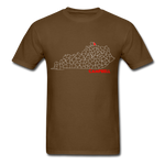 Campbell County Map T-Shirt - brown