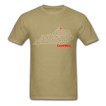 Campbell County Map T-Shirt - khaki