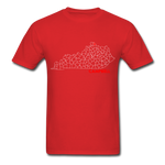 Campbell County Map T-Shirt - red