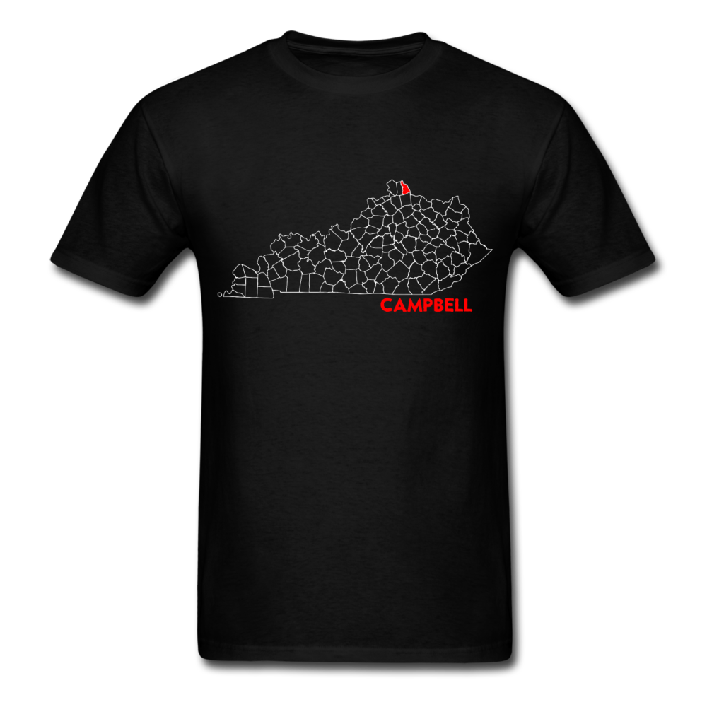 Campbell County Map T-Shirt - black