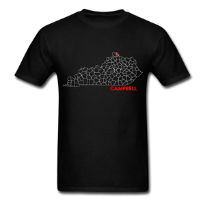 Campbell County Map T-Shirt - black