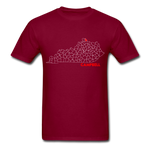 Campbell County Map T-Shirt - burgundy