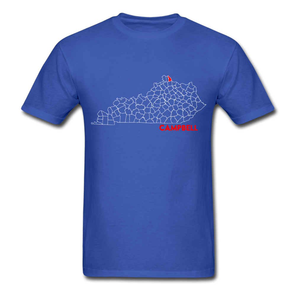 Campbell County Map T-Shirt - royal blue