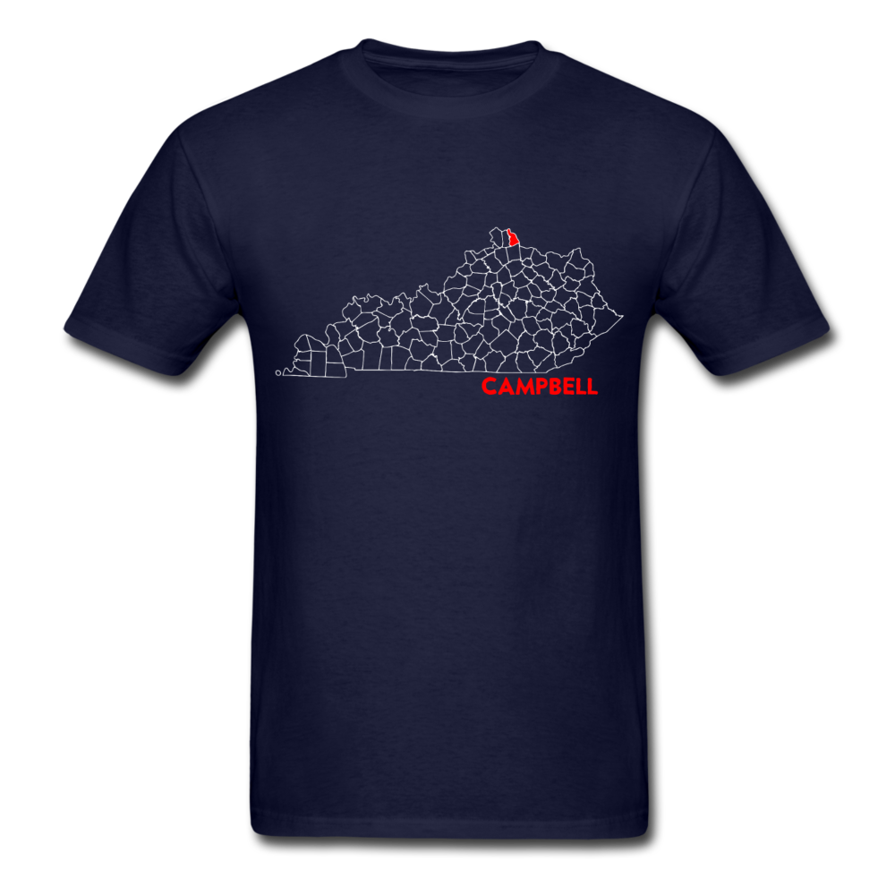 Campbell County Map T-Shirt - navy