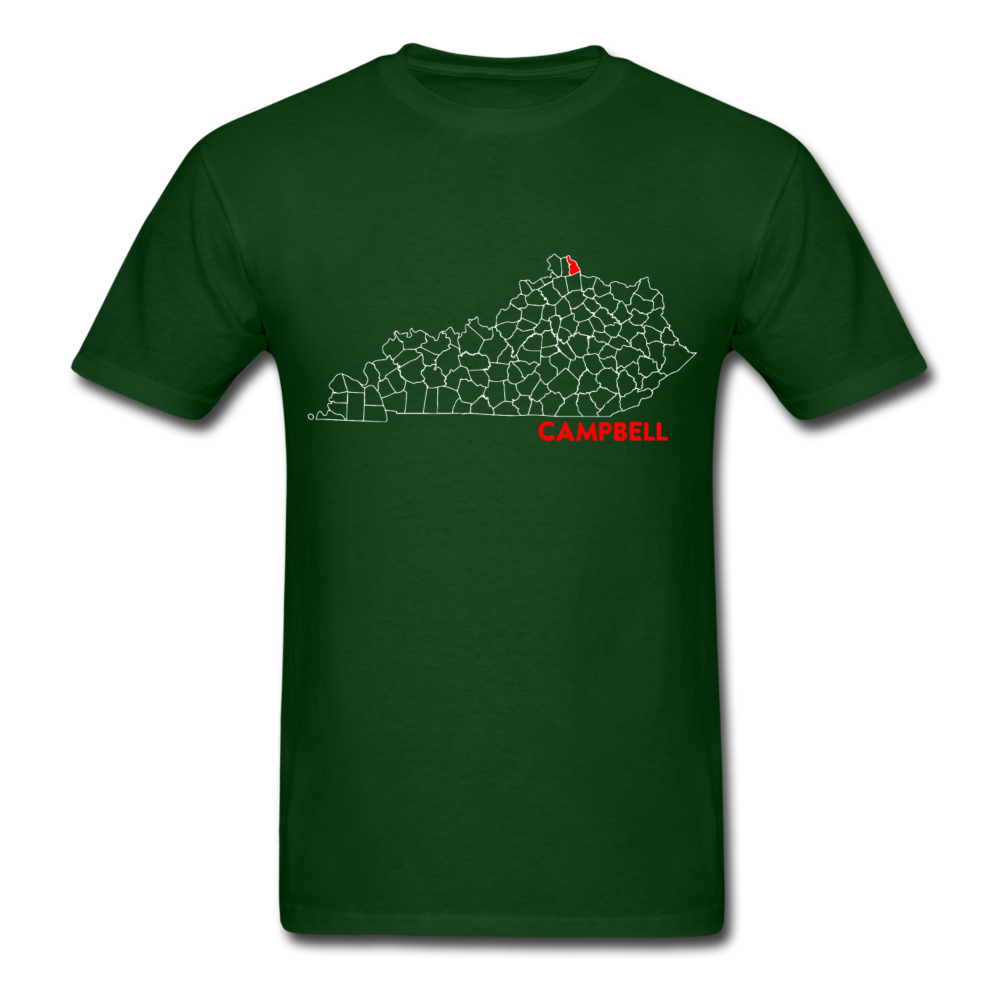 Campbell County Map T-Shirt - forest green