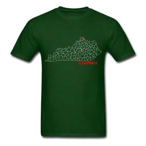 Campbell County Map T-Shirt - forest green