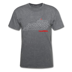 Campbell County Map T-Shirt - mineral charcoal gray