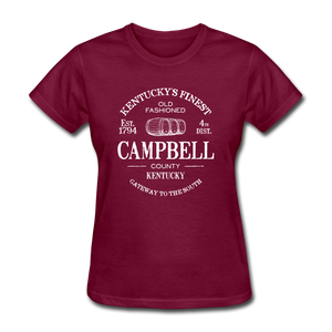 Campbell County Vintage KY's Finest Women's T-Shirt - burgundy