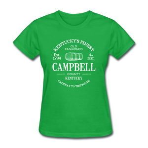 Campbell County Vintage KY's Finest Women's T-Shirt - bright green