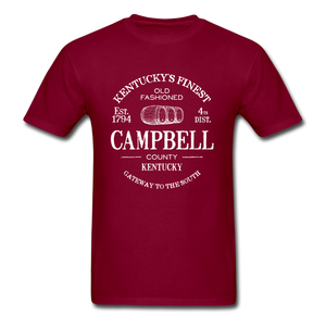 Campbell County Vintage KY's Finest T-Shirt - burgundy