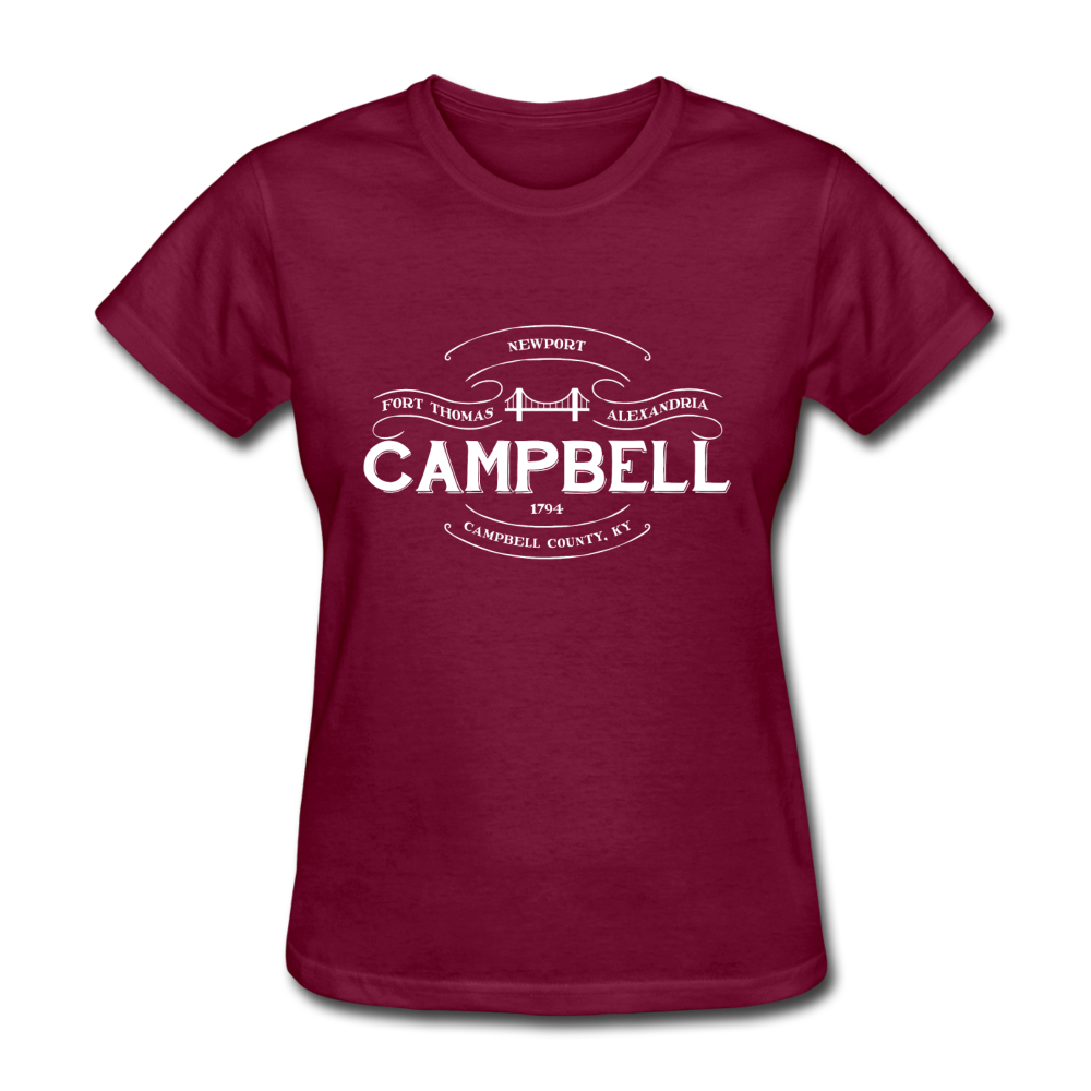 Campbell County Vintage Banner Women's T-Shirt - burgundy