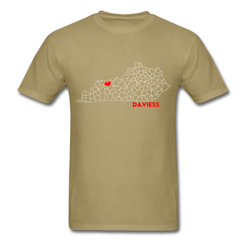 Daviess County Map T-Shirt - khaki