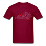 Daviess County Map T-Shirt - burgundy