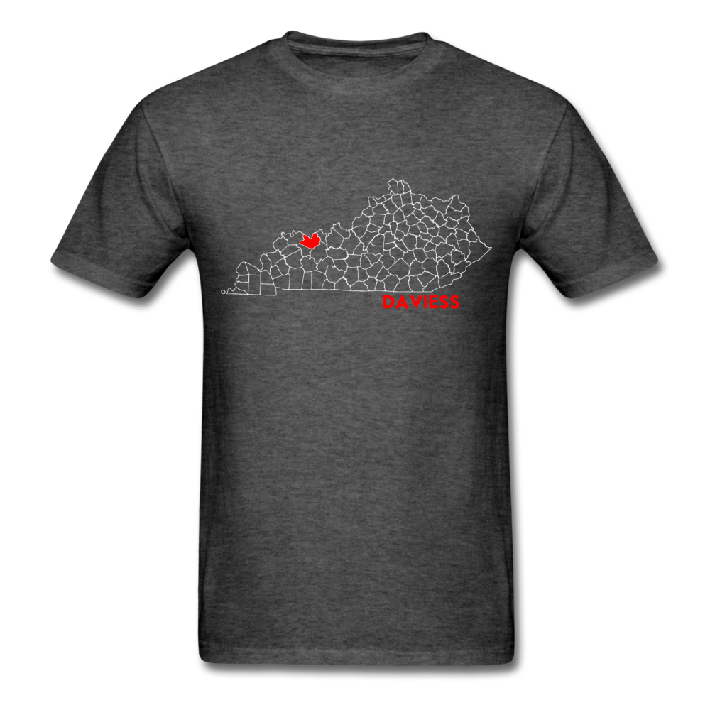 Daviess County Map T-Shirt - heather black