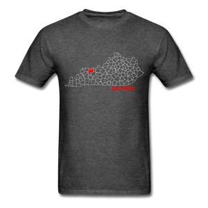 Daviess County Map T-Shirt - heather black