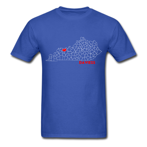 Daviess County Map T-Shirt - royal blue