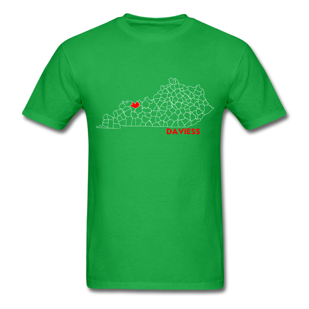 Daviess County Map T-Shirt - bright green