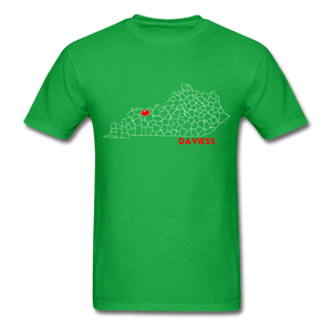 Daviess County Map T-Shirt - bright green