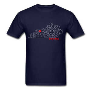 Daviess County Map T-Shirt - navy