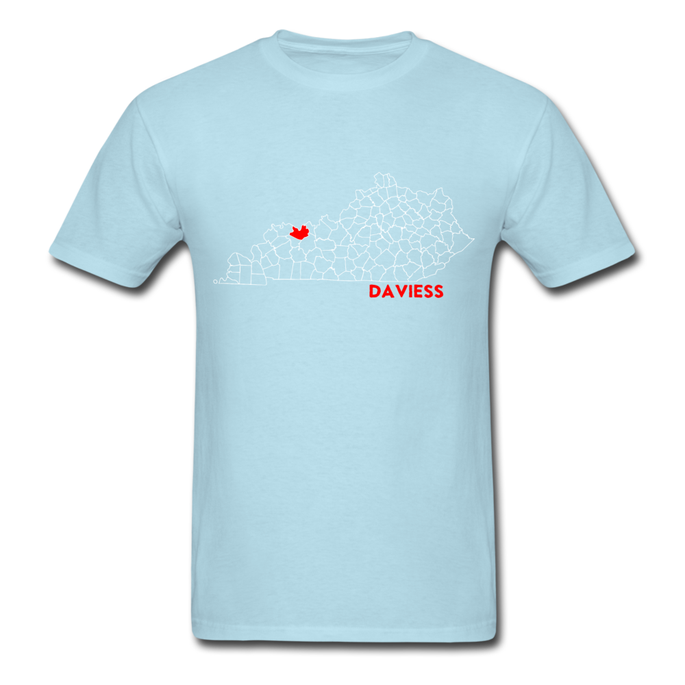 Daviess County Map T-Shirt - powder blue