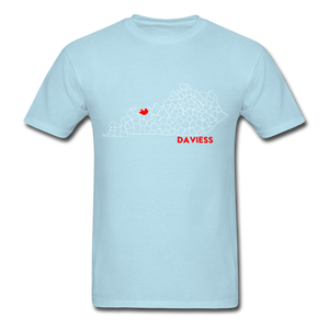 Daviess County Map T-Shirt - powder blue