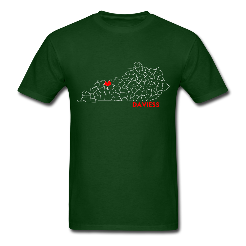 Daviess County Map T-Shirt - forest green