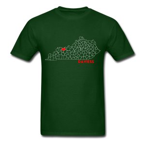 Daviess County Map T-Shirt - forest green