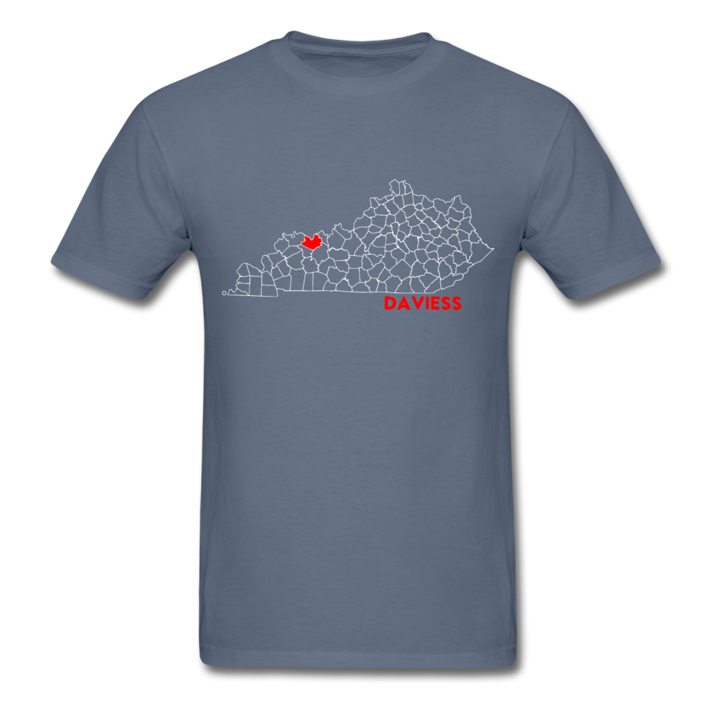 Daviess County Map T-Shirt - denim