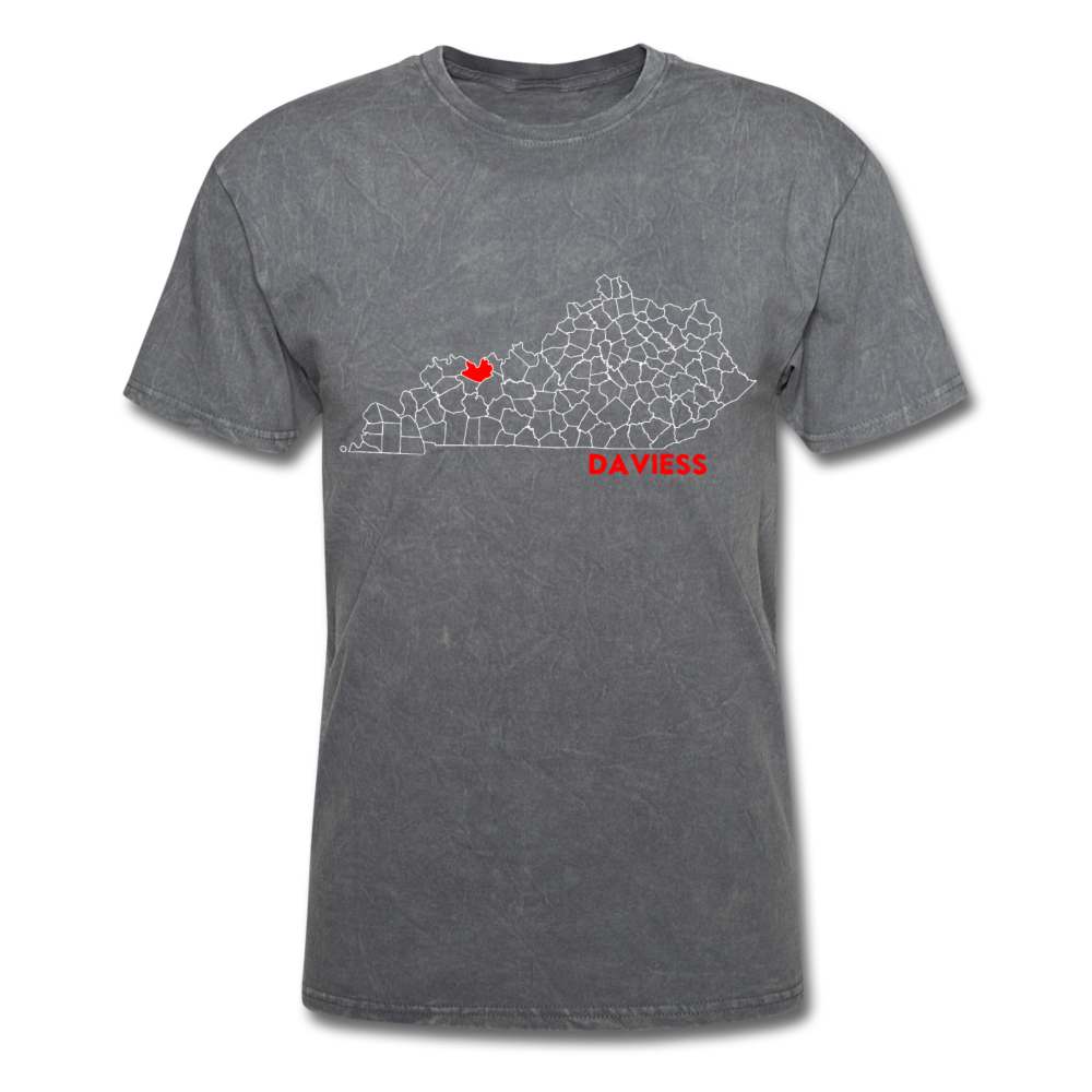 Daviess County Map T-Shirt - mineral charcoal gray