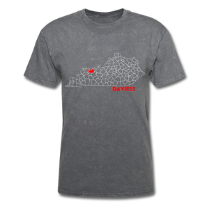 Daviess County Map T-Shirt - mineral charcoal gray