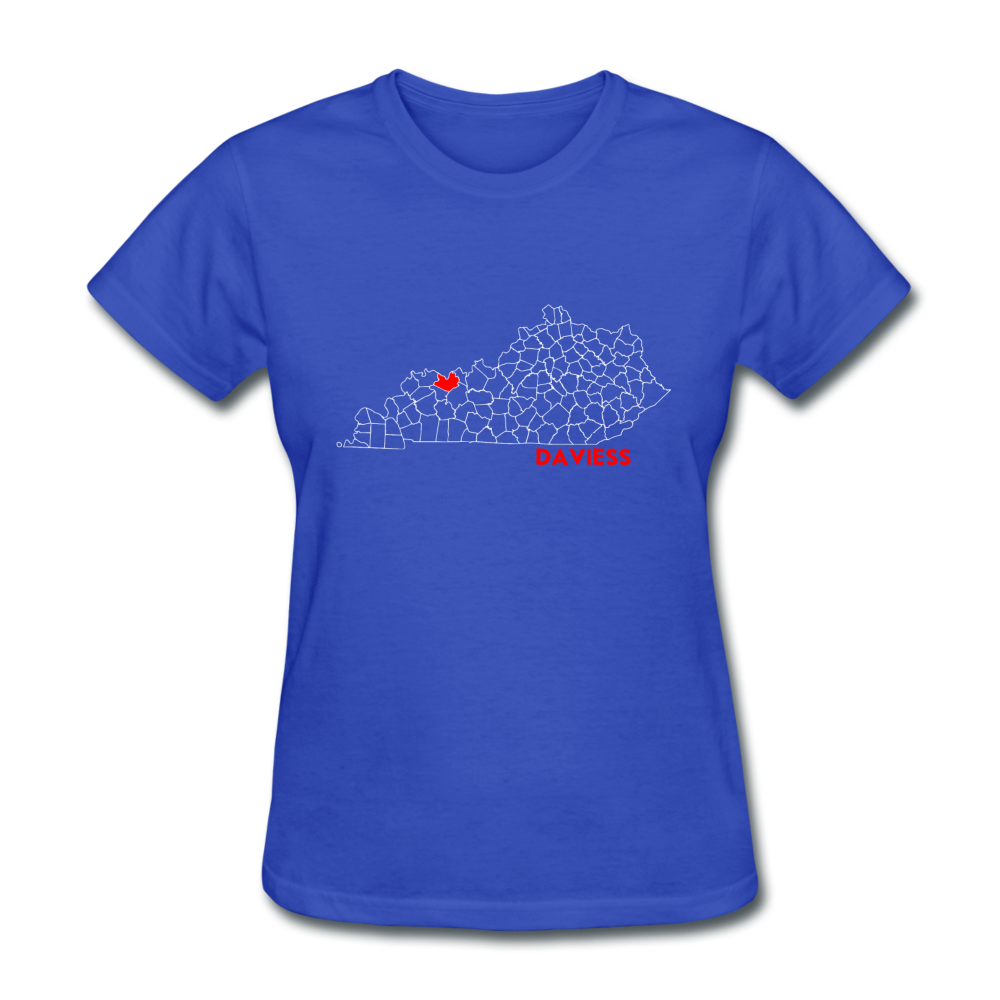 Daviess County Map Women's T-Shirt - royal blue